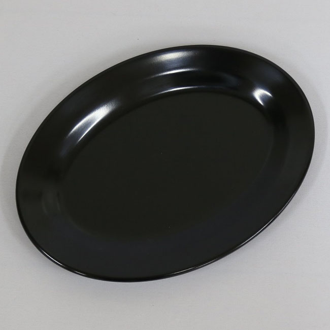 だ円皿　艶黒　17.6cm 10個セット